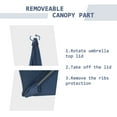 thumbnail image 6 of Autlaycil 7.5 FT Navy Blue Patio Umbrella and Matching Base, Push Button Tilt Market Umbrella, Crank and Sturdy Ribs for Garden, Deck, Yard, Pool, 6 of 7