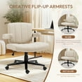 thumbnail image 4 of Modern Home Office Chair, Upholstered Fabric Criss Cross Swivel Desk Chair with Smooth Wheels, Adjustable Height Computer Chair for Study, Work & Gaming, 4 of 8