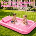 thumbnail image 2 of KOPPOP 77" x 48" XL Inflatable Tanning Pool Lounger Float with Sprinkler, 6-in-1 Suntan Tub Sunbathing Bed for Adults with Pillow & Cup Holder, 2 of 6