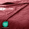 thumbnail image 5 of Clara Clark Quilt Sets, 5 Piece Lightweight Reversible Quilt Bedspread, Ellipse Weave Coverlet Bedding Set, King Burgundy, 5 of 9