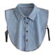 thumbnail image 5 of Cuello falso de mezclilla con solapa para mujer, fácil de abotonar, para camisas, suéteres, vestidos, chaquetas, accesorios de capas, 5 of 8