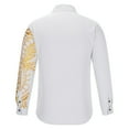 thumbnail image 4 of Aueoeo Men's Print Shirt Fashion Long Sleeve Regular Fits Shirts Button Up Party Casual Dress Shirts White L, 4 of 6