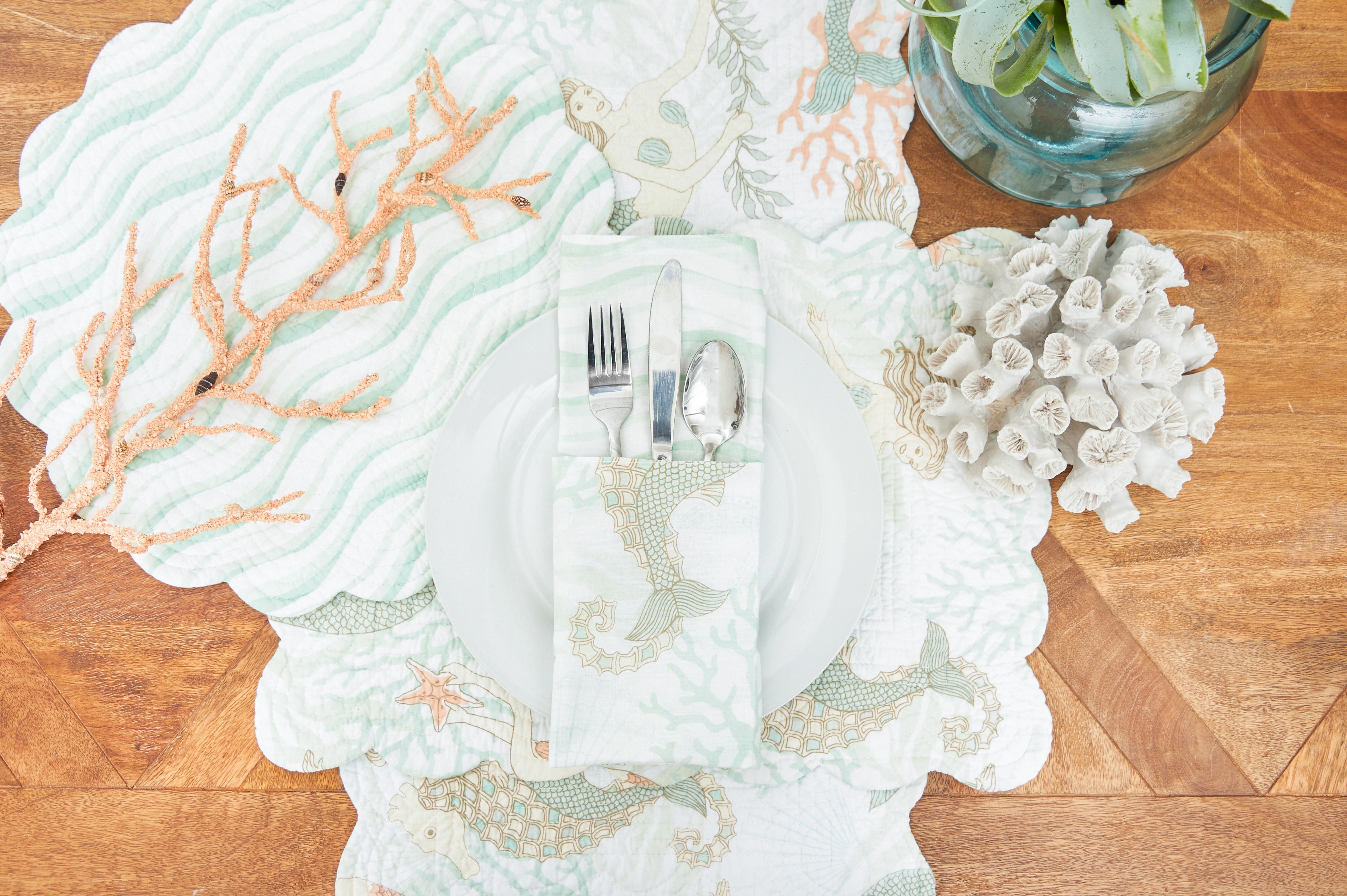 Mystic Echoes 100% Cotton Quilted Set of 6 Placemats 13" x 19"