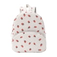 thumbnail image 2 of Tarmeek Corduroy Mini Backpack Cute Floral Daypack with Strawberry Print Bag, Small Backpack for Daily Travel Shopping Commute, Lightweight Adjustable Straps, 2 of 7