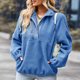 thumbnail image 5 of Pntutb Mujer Moda Suelta Manga Larga Blusa Botones Casual Empalme Bolsillo tops Abrigo Pntutb Pntutb-5229, 5 of 5