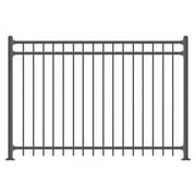 XCEL Fence Cortina Black Steel Anti-Rust Fence Panel - Flat Top - Flat Bottom Pickets - 5'H X 6.5'W - Easy Installation - for Residential, Outdoor, Yard, Garden, 3-Rail, One Post Included