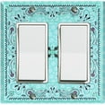 thumbnail image 1 of Metal Light Switch Plate Cover Teal Paisley Bandana Spotted Tile Pattern TIL084, 1 of 1
