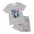 thumbnail image 7 of mgoYE 250th Anniversary USA Shorts Set Girls 250 Years America Anniversary Outfit Set Girls Boys 250th Independence Day Freedom Outfit Set USA Flag Star and Stripes Shorts Set(Grey,9-10 Years), 7 of 7