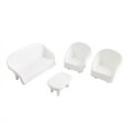 thumbnail image 2 of 4pcs White DIY Dollhouse Miniature Living Room Antique Sofa Table Model Kids Toy, 2 of 5