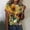 Yellow, variant on QHWAUAKFBN T Shirts For Women Trendy Loose Fit Summer Round Neck Short Sleeve Flower Butterfly Print Tshirts Top