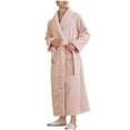 thumbnail image 1 of Besolor Mens Fleece Robe Shawl Collar Plush Cozy Warm Thick Bathrobe Spa Robe Long Fuzzy Sleepwear with Belt, 1 of 7