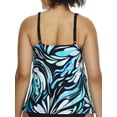 thumbnail image 2 of Women's Coco Reef U81382 Cassis Swirl Core V-Neck Tankini Swim Top (Black/Multi 34DD), 2 of 2