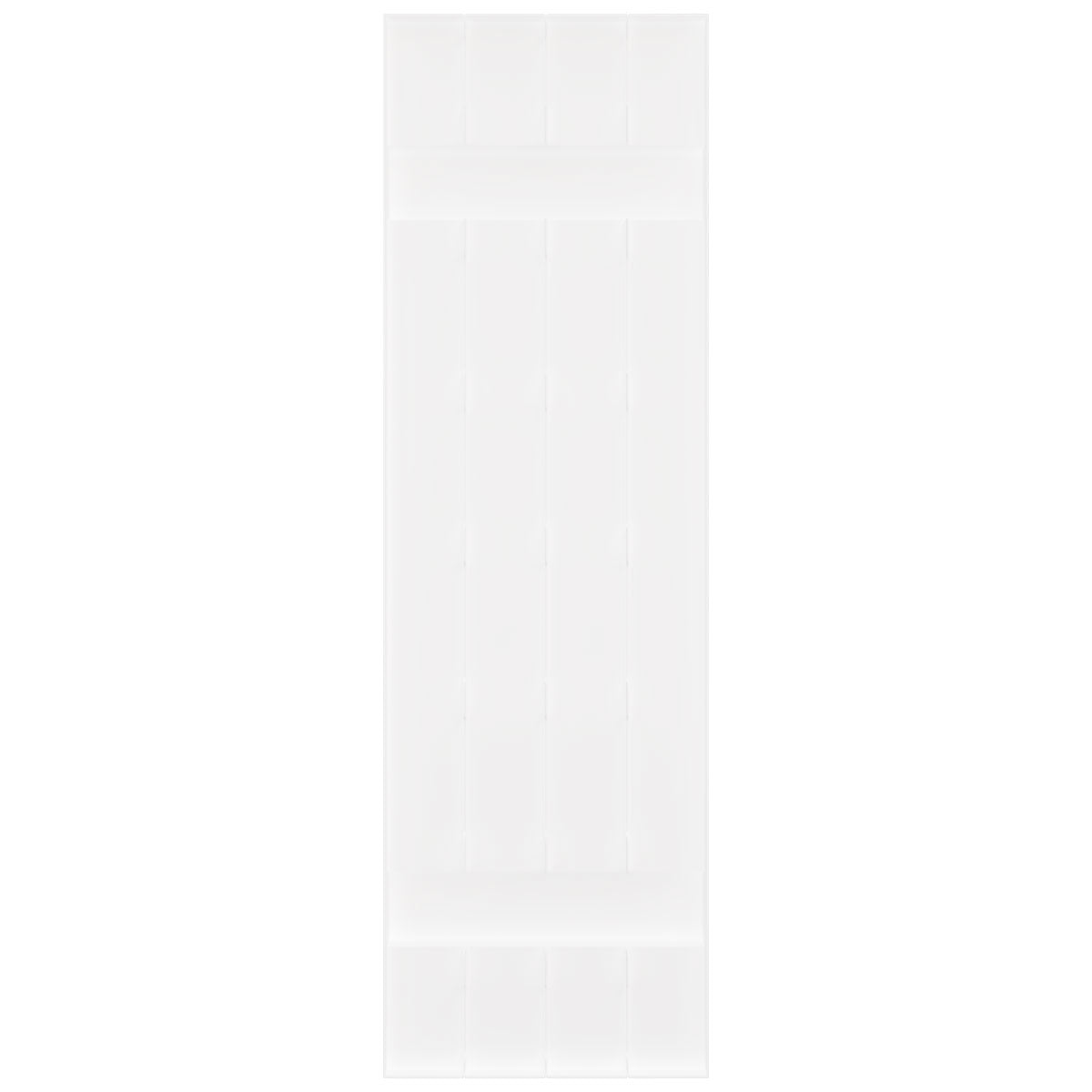 14"W x 47"H Mid-America Vinyl, Standard Size Four Board Joined Shutters, w/Installation Shutter-Lok's & Matching Screws, 117 - Bright White