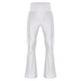 thumbnail image 5 of iiniim Men High Waist Fringe Flared Pants Ballroom Dance Pants Modern Dance Pants Disco Trousers White M, 5 of 7