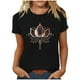 thumbnail image 1 of Tops de Manga Corta de las Mujeres, Cuello Redondo Impreso, Camiseta de Manga Corta para las Mujeres, 1 of 3