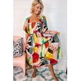 thumbnail image 6 of Redhotype Chic Abstract Maxi Dress | Smocked Bust, Square Neck, Puff Sleeves, 6 of 8