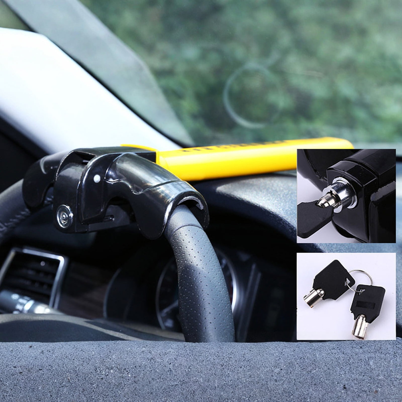 ZZAIXHL Car Steering Wheel Lock, - Steering Wheel Lock with 2 Keys, Steering Wheel Locking for Truck SUV, Car Accessories