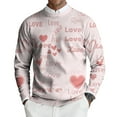 thumbnail image 2 of LWavelet Men's Black Rose & Gold Heart Sweater - Luxe Design, Go-To Pick for Romantic Occasions & Casual Gatherings Light pink M, 2 of 6