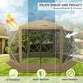 thumbnail image 5 of EAGLE PEAK 12x12 ft Portable Quick Pop Up Canopy Tent with 3 Wall Panels, 6 Sided Instant Gazebo Outdoor Camping Screen Tent, Beige, 5 of 7