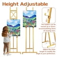 thumbnail image 4 of Easel Stand 13.5 x 53.5 Adjustable Height Metal Easel Display Stand Square Tube Gold, 4 of 8