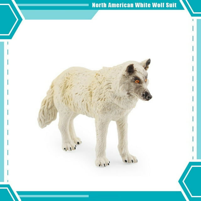 Cameland Modèle Animal Loup Blanc Simulation Loup Rugissant Statique Louveteau Loup Marchant Décoration de Table de Sable de Bureau Ornements