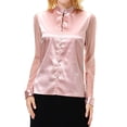 thumbnail image 1 of WEAIXIMIUNG Chemise Décontractée à Manches Longues Imitation Soie pour Femmes, Saint-Valentin, 1 of 9