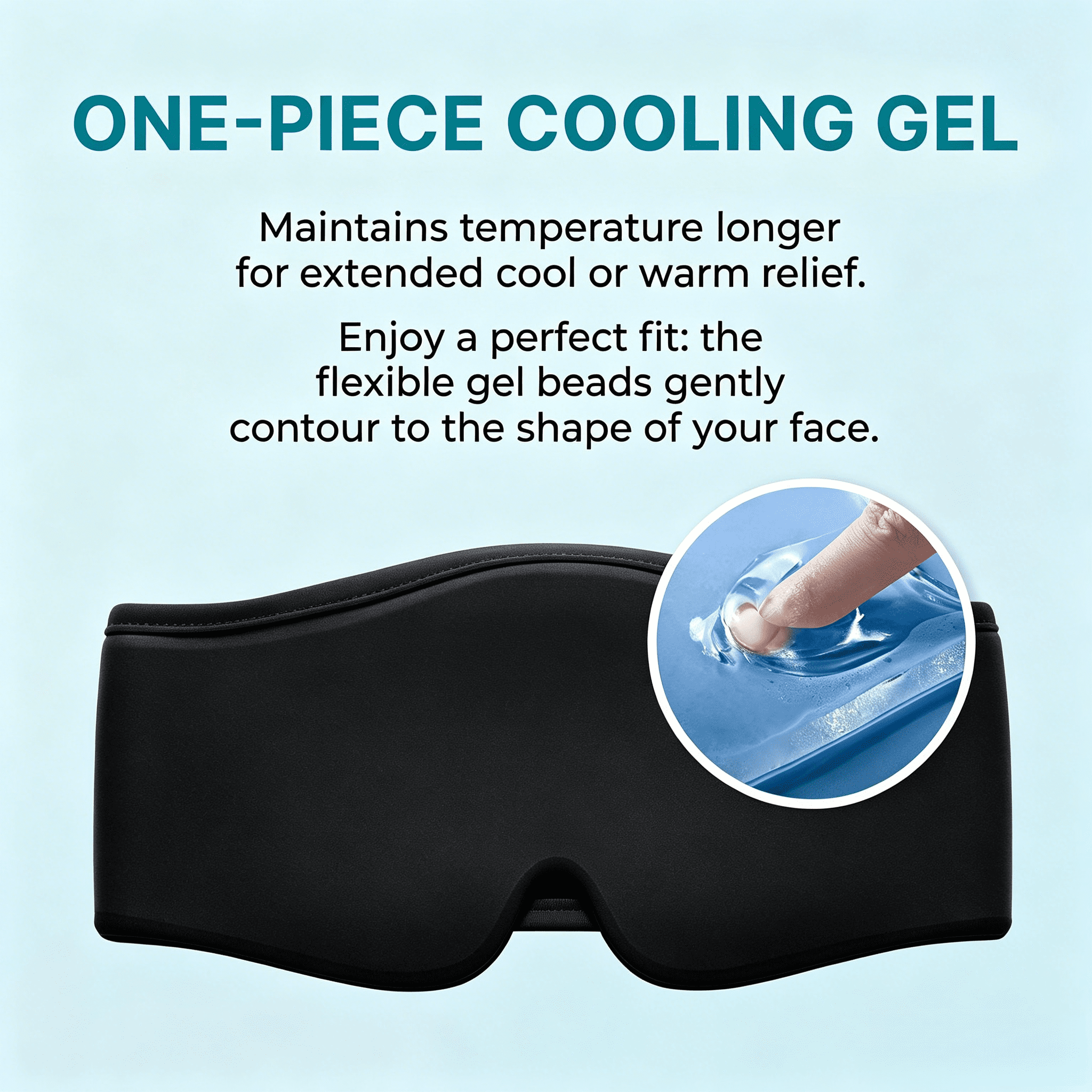 FACEMOON Gel Eye Mask, Reusable Compress for Puffy Eyes, Sinus Pressure Comfort & Relaxation