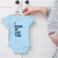 thumbnail image 5 of I Woke Up Like This Sleepy Naptime Romper Boys or Girls Infant Baby Brisco Brands 12M, 5 of 6