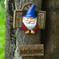 thumbnail image 5 of Estatuas De Hugger De Árboles Al Aire Libre De Gnomos De Jardín,Señal De Bienvenida De Jardín A, 5 of 5