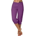 thumbnail image 2 of Aboser Workout Capri Pants for Women High Waisted Sports Pants Stretchy Casual Crop Yoga Capris Active Moisture Wicking Sweatpants with Pockets, 2 of 7
