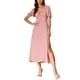 thumbnail image 2 of VESTIDO DE MUJER INSPIRE CHIC CUELLO CUADRADO CON CORBATA MANGA ABULLONADA ESPALDA FRUNCIDA HENDIDURA LATERAL LARGA TALLA XL ROSA, 2 of 5