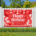 thumbnail image 7 of Romantic Heart Design Birthday Decor Love Theme Celebration Banner for Anniversary Party Indoor Decoration Special Occasion, 7 of 7