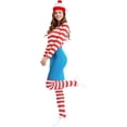 thumbnail image 6 of Alaiyaky Red and White Striped Costume Suit, Halloween Costumes Striped Shirt with Hat Glasses, Men Women Halloween Costumes World Book Day Outfit, 6 of 7