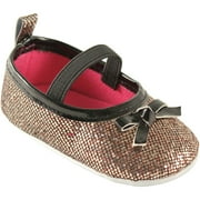 Luvable Friends Newborn Baby Girls' Sparkly Mary Jane Crib Shoes, Choose Your Color & Size