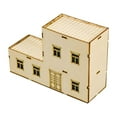 thumbnail image 1 of Bunblic 1/60 Wooden Miniature House Unpainted Ornament 3D Accessory Architecture Scene Landscape Building Model for Teens Adults Gift Style B, 1 of 8