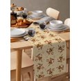 thumbnail image 6 of Beige Christmas Burlap-Cotton Table Runner 120 Inches Long,Vintage Elk Santa Xmas Snowflake Farmhouse Table Runners,Outdoor Dining Tablecloths Decor for Baby Shower Party Wedding 13x120, 6 of 9