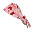 thumbnail image 3 of Fgvctg Valentine’s Day Glowing Heart Scrub Cap One Size Adjustable Tie Back Fit Womens Long Hair Soft Head Cover for Work and Spa Red, 3 of 5