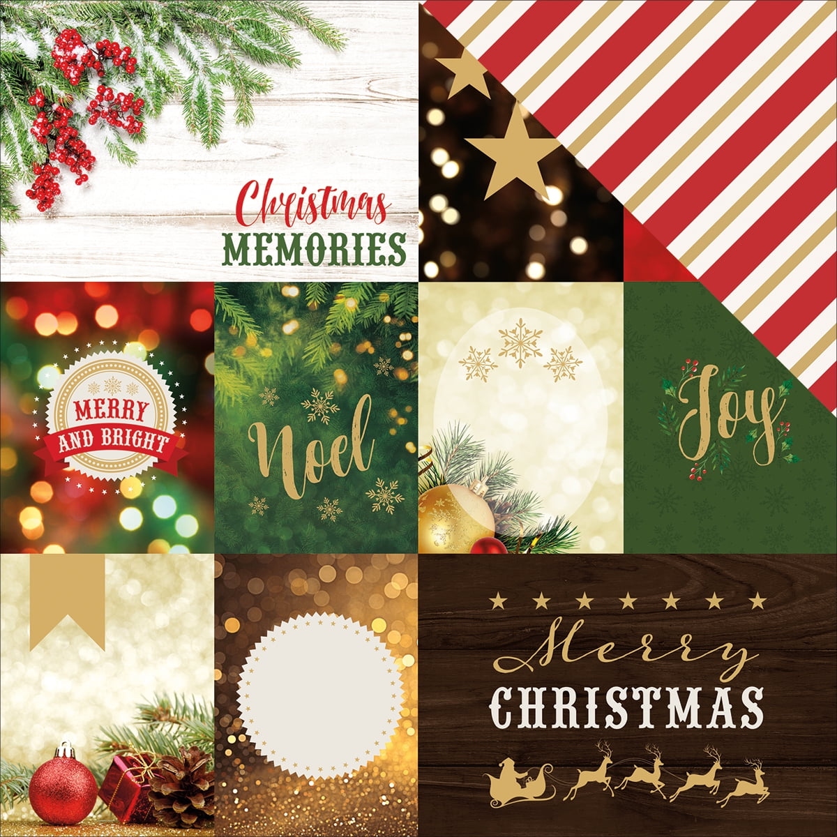 "Christmas Joy Glittered Cardstock 12""X12""Christmas Tags"