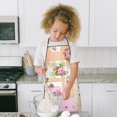 thumbnail image 4 of Pioneer Flower Floral Print Pattern Kids Aprons for Girls and Boys,Adjustable Neck Strap Toddler Aprons for Kids Cooking Baking, 4 of 7