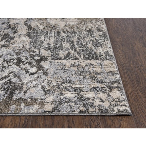 Alora Decor Venice 5'3"x7'6" Abstract Beige/Silver/ Taupe Power-Loomed Area Rug