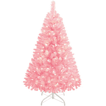 Yaheetech 4ft Pre-lit Artificial Christmas Tree with 70 Incandescent Lights, Pink