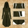 thumbnail image 4 of HNKMDK Adult Renaissance Women Vintage Costume Dress Medieval Hooded Lace Up Long Robe(Green,XL), 4 of 7