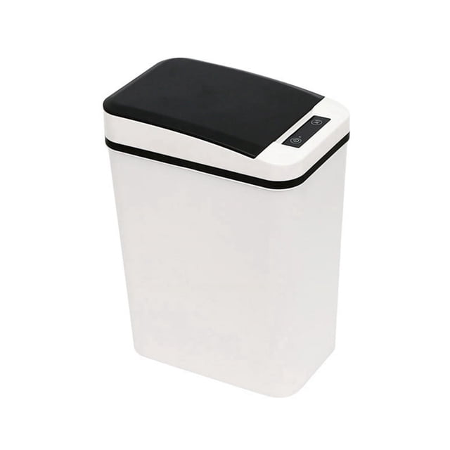 Papelera de baño inteligente sin contacto con sensor de movimiento automático Papelera eléctrica resistente al agua Papelera estrecha (B)
