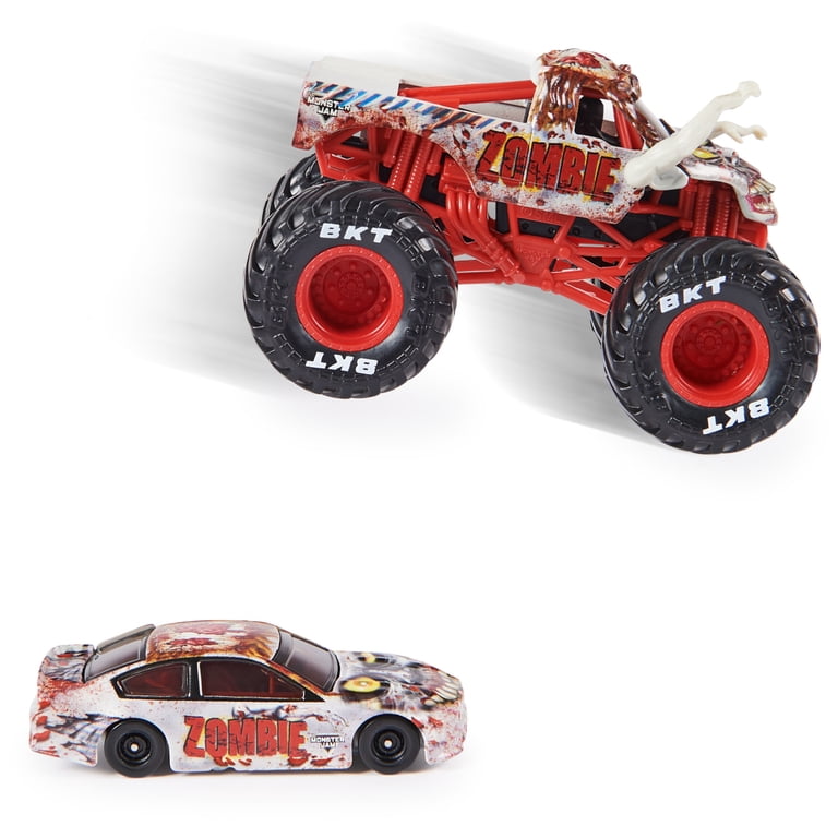 Monster Jam, Zombie Racecar and Monster Truck Vehicle 2-Pack, 1:64