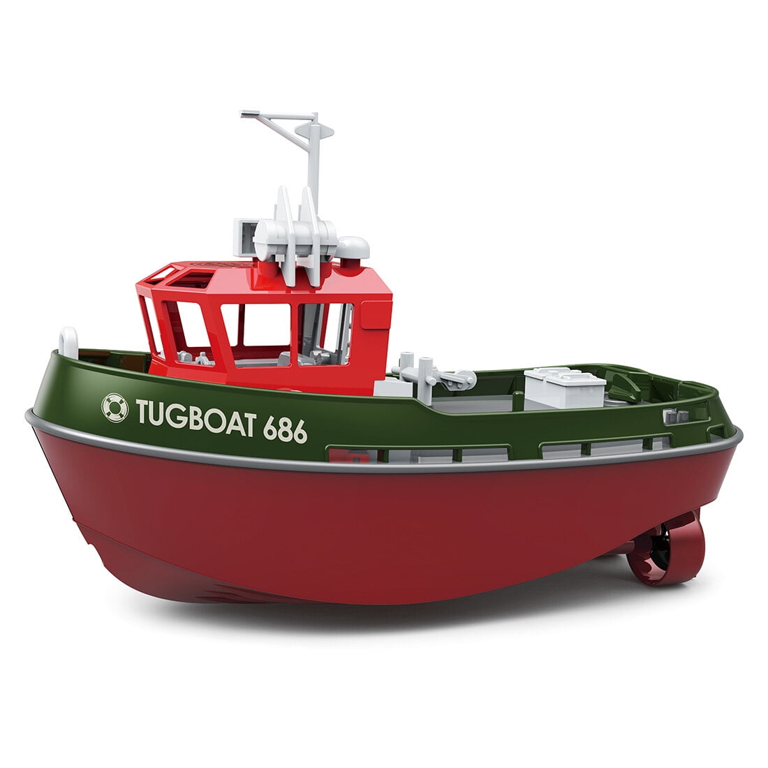1/72 Scale Electric RC Tugboat, 2.4G 8km/h High Speed Turbojet Boat with Self-Righting Technology & Fully Sealed Waterproof Design for Pools, Lakes & Rivers - RTR