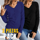 thumbnail image 5 of Set De 2 Sueter De Mujer Manga Larga Unitalla Sueteres Botón Sweater, 5 of 9