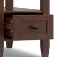 thumbnail image 3 of Simpli Home Warm Shaker 14 inch Wide Solid Wood Transitional Narrow Side Table in Russet Brown, 3 of 10