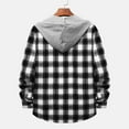 thumbnail image 4 of Patlollav Mens Winter Fashion Long Sleeve Solid Color Shirt Top Plaid Hooded Shirt, 4 of 6