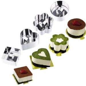 Fancyleo 5Pcs Small Mousse Ring Stainless Steel Cake Ring Cake Mold Push Plate Pressure Plate Rice Ball Sushi