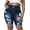 Dark Blue-063, variant on Womens Plus Size Jean Shorts Stretchy High Waisted Ripped Roll Hem Denim Bermuda Shorts 10" Inseam Smoky Gray 14W